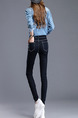 Black Long Denim Pants for Casual Office