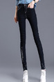 Black Long Denim Pants for Casual Office