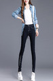 Black Long Denim Pants for Casual Office