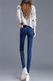 Blue Long Denim Pants for Casual