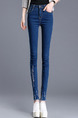 Blue Long Denim Pants for Casual