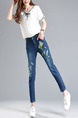 Blue Three Quarter Denim Pants for Casual