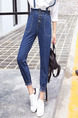 Blue Long Plus Size Denim Pants for Casual