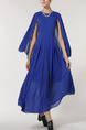 Blue Maxi Plus Size Dress for Cocktail Ball Prom