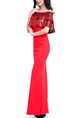 Red Maxi Off Shoulder Plus Size Dress for Cocktail Evening Prom Ball