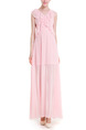 Pink Maxi Plus Size V Neck Cute Dress for Cocktail Party Prom