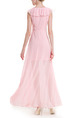 Pink Maxi Plus Size V Neck Cute Dress for Cocktail Party Prom