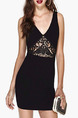 Black Above Knee Plus Size V Neck Lace Bodycon Dress for Party Evening Cocktail