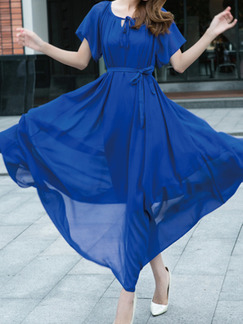 Blue Maxi Shift Dress for Casual Party Beach