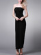 Black Maxi Strapless Dress for Cocktail Evening Party
