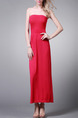 Red Maxi Strapless Dress for Cocktail Evening Party