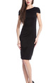 Black Sheath Plus Size Above Knee Dress for Evening Party Cocktail