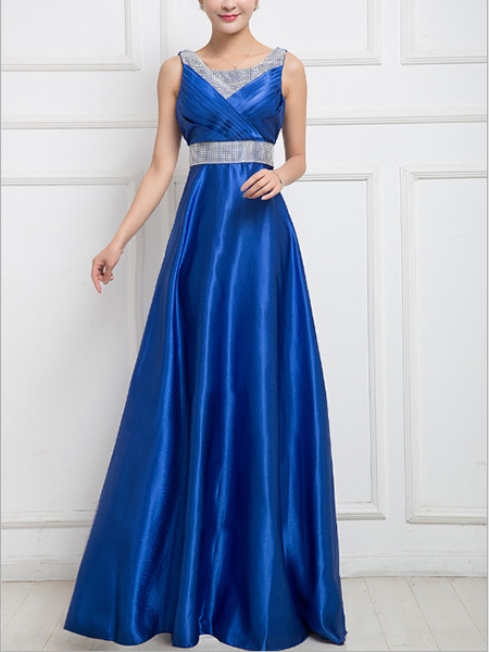 Blue Maxi Plus Size Fit & Flare Dress for Cocktail Prom Bridesmaid Ball