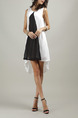 Black and White Knee Length Plus Size Shift Dress for Casual Evening