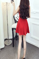 Red Above Knee Fit & Flare Slip V Neck Dress for Casual Party Evening