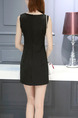 Black Plus Size Above Knee Sheath Dress for Casual Evening Party