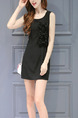 Black Plus Size Above Knee Sheath Dress for Casual Evening Party