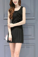 Black Plus Size Above Knee Sheath Dress for Casual Evening Party