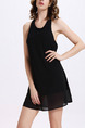 Black Backless Above Knee Plus Size Halter  Dress for Casual Evening Party
