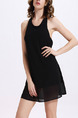 Black Backless Above Knee Plus Size Halter  Dress for Casual Evening Party