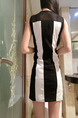 Black and White Bodycon Above Knee Dress for Party Evening Cocktail