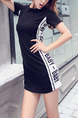 Black and White Above Knee Bodycon Plus Size Dress for Casual Evening Party