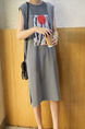 Grey Shift Knee Length Dress for Casual