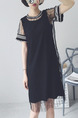 Black Shift Knee Length  Dress for Casual Party