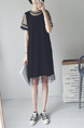 Black Shift Knee Length  Dress for Casual Party