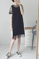 Black Shift Knee Length  Dress for Casual Party