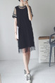 Black Shift Knee Length  Dress for Casual Party