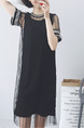 Black Shift Knee Length  Dress for Casual Party