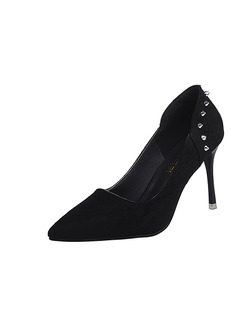 Black Suede Pointed Toe High Heel Stiletto Heel Pumps 9.5CM Heels