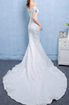 White Off Shoulder Mermaid Beading Embroidery Appliques Dress for Wedding