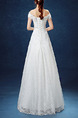White Off Shoulder A-Line Embroidery Appliques Beading Dress for Wedding