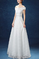 White Off Shoulder A-Line Embroidery Appliques Beading Dress for Wedding