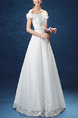 White Off Shoulder A-Line Embroidery Appliques Beading Dress for Wedding