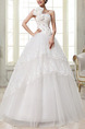 White One Shoulder Ball Gown Beading Embroidery Appliques Dress for Wedding