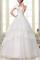 White One Shoulder Ball Gown Beading Embroidery Appliques Dress for Wedding