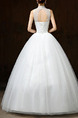 White High Neck Ball Gown Beading Appliques Dress for Wedding