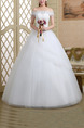 White Off Shoulder Ball Gown Beading Dress for Wedding