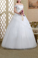 White Off Shoulder Ball Gown Beading Dress for Wedding