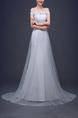 White Off Shoulder Sheath Beading Dress for Wedding