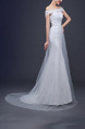 White Off Shoulder Sheath Beading Dress for Wedding