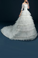 White Off Shoulder Ball Gown Beading Tiered Dress for Wedding