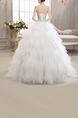 White Sweetheart Ball Gown Ruffle Beading Dress for Wedding
