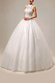 White Halter Ball Gown Beading Embroidery Dress for Wedding