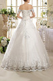 White Off Shoulder Princess Embroidery Appliques Beading Dress for Wedding