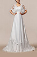 White Strapless Illusion A-Line Embroidery Dress for Wedding