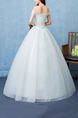 White Off Shoulder Ball Gown Beading Appliques Dress for Wedding